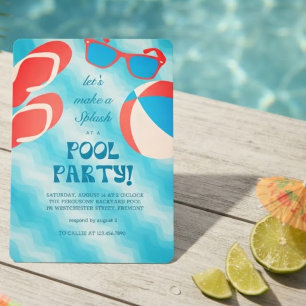 Invitación Fiesta de verano en la piscina Splash & Chill