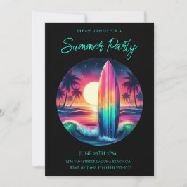 Invitación Fiesta de verano- Escape de la tabla de surf-