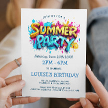 Fiesta de verano estilo graffiti amarillo y azul