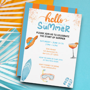 Invitación Fiesta de Verano Hello