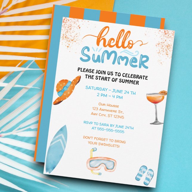 Invitación Fiesta de Verano Hello (Subido por el creador)