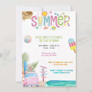 Invitación fiesta de verano hola