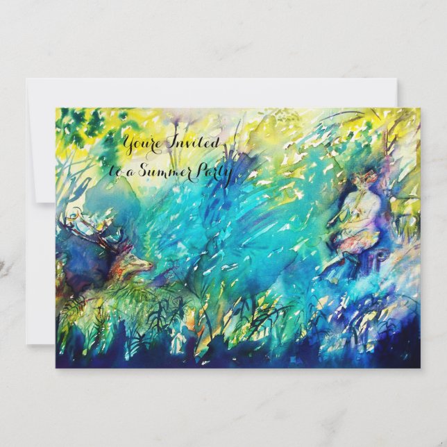 Invitación FIESTA de verano PAN Y DEER (Anverso)