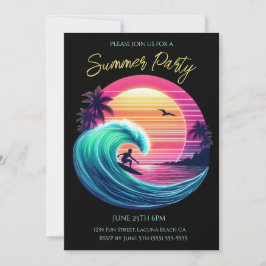 Invitación Fiesta de verano - Pasear por la ola al atardecer