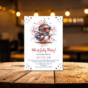 Invitación Fiesta de verano patriótica americana del águila c