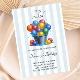 Invitación Fiesta de verano por el agua en globo de agua
