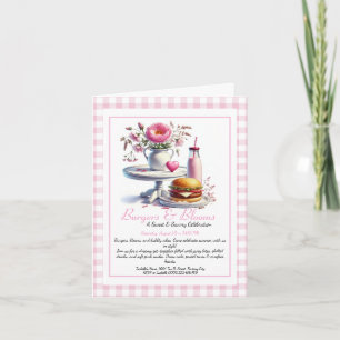 Invitación Fiesta de Verano Romántica Acuarela Hamburguesa &