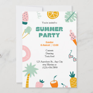 Invitación Fiesta de Verano Tropical