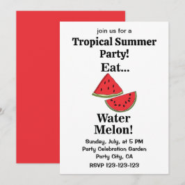 Invitación Fiesta de Verano Tropical Divertida Fruta Sandía