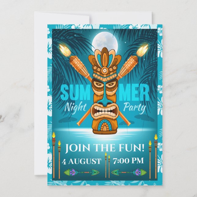 Invitación Fiesta de Verano - Ver Lado Posterior (Reverso)