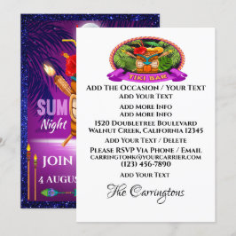 Invitación Fiesta de Verano - Ver Lado Posterior