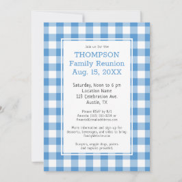 Invitación Fiesta de verificación de búfalo azul de la luz de