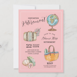 Invitación Fiesta de viajes de jubilaciones para mujeres male
