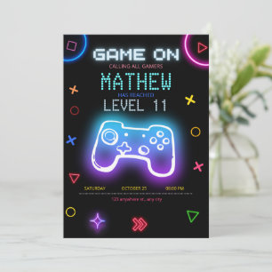 Invitación Fiesta de videojuegos Cumpleaños de juegos Cumplea