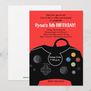 Invitación Fiesta DE VIDEOJUEGOS DE RYAN
