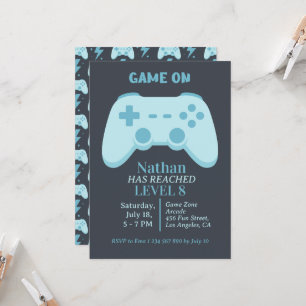 Invitación Fiesta de videojuegos Nivel avanzado de juegos 8º 