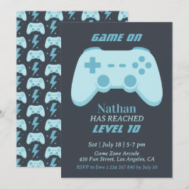 Invitación Fiesta de videojuegos por el décimo cumpleaños de