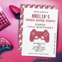Fiesta de videojuegos Red Controller Gaming Cumple