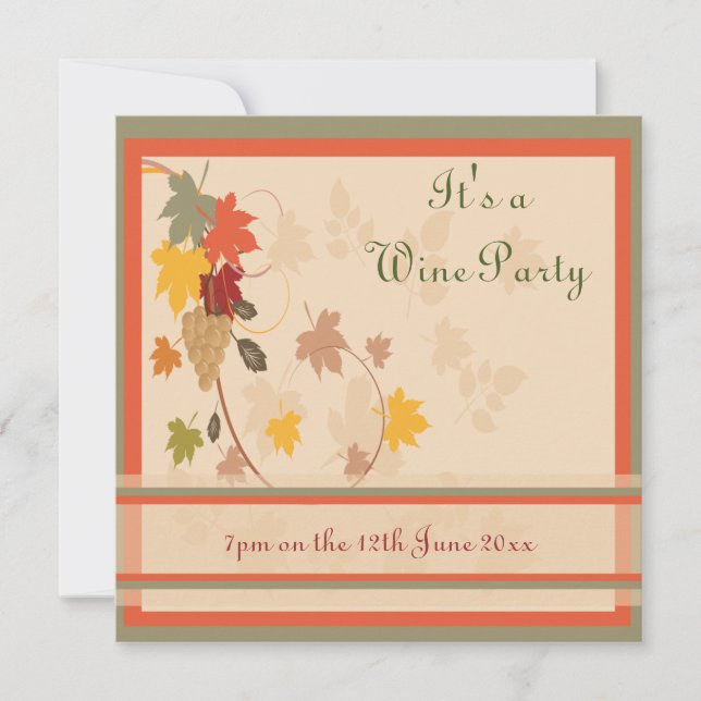 Invitación Fiesta de vino y queso (Anverso)