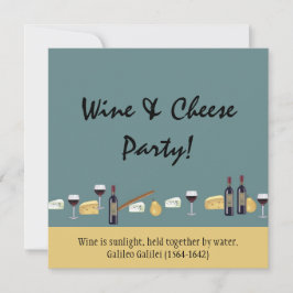 Invitación Fiesta de vino y queso divertido con presupuesto