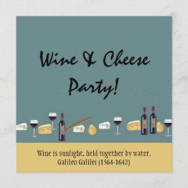 Invitación Fiesta de vino y queso divertido con presupuesto