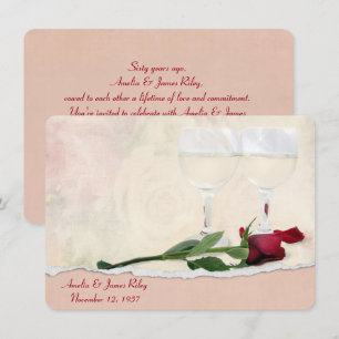 Invitación Fiesta de vino y Rosa de aniversario