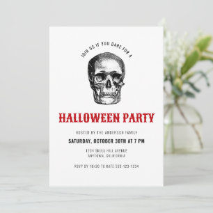 Invitación Fiesta de vintage Creepy Skull Adulto Halloween