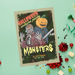 Invitación Fiesta de vintage de disfraces de Halloween