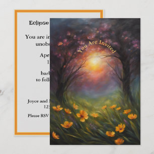 Invitación Fiesta de visualización de eclipse solar Flores to