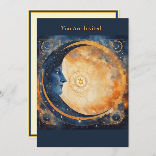 Invitación Fiesta de visualización de eclipse solar Luna comp (Anverso / Reverso)