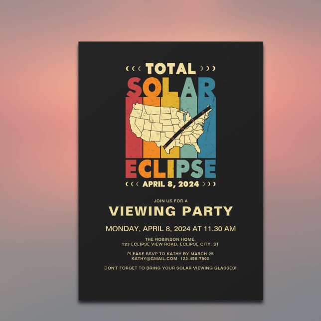 Invitación Fiesta de visualización de Eclipse solar total 202 (Customize with your event details)