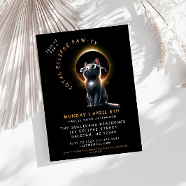 Invitación Fiesta de visualización de eclipse solar total Cat