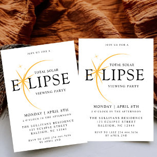 Invitación Fiesta de visualización de eclipse solar total neg