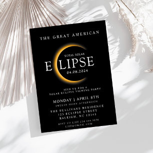 Invitación Fiesta de visualización de eclipse solar total neg