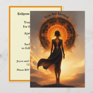 Invitación Fiesta de visualización de eclipse solar totalment