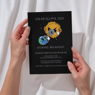Invitación Fiesta de visualización de fofobomb de eclipse sol