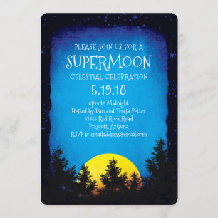Invitación Fiesta de visualización de luna superluna