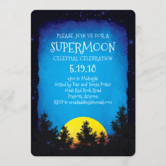Invitación Fiesta de visualización de luna superluna