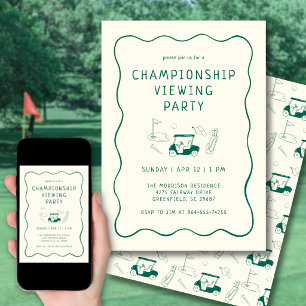 Invitación Fiesta de visualización de relojes de Masters Golf