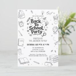 Invitación Fiesta de Vuelta al Cole Doodle