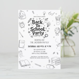 Invitación Fiesta de Vuelta al Cole Doodle