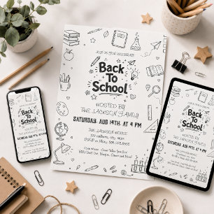 Invitación Fiesta de Vuelta al Cole Mano Alzada
