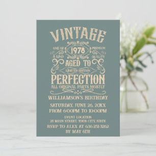 Invitación Fiesta de whisky vintage personalizado de 45 años