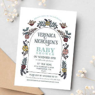 Invitación Fiesta de Wildflower Arch Garden Baby Shower