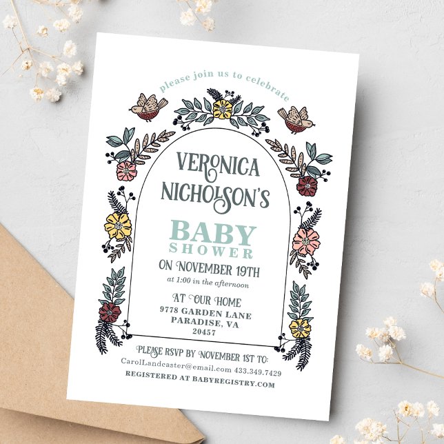 Invitación Fiesta de Wildflower Arch Garden Baby Shower (Subido por el creador)