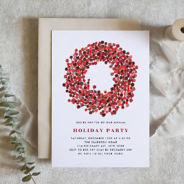 Invitación Fiesta de Winterberry Wreath pintada a mano