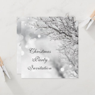Invitación Fiesta de Wintery Scene & Bokeh Navidades