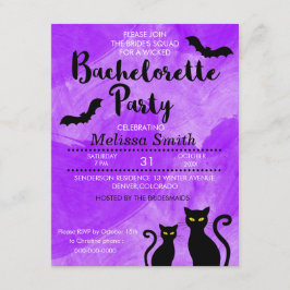 Invitación Fiesta de Witchy Halloween Bachelorette de los
