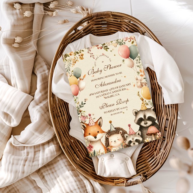 Invitación Fiesta de Woodland Animales Baby Shower (Subido por el creador)