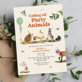 Invitación Fiesta de Woodland Animales Fiesta de cumpleaños